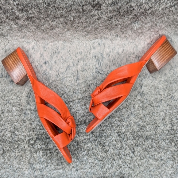 SCHUTZ Pitanie Leather Sandals Flame Orange Women's 9.5 - Picture 11 of 15